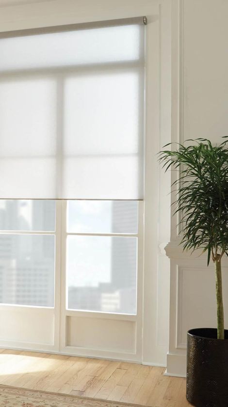 image of lutron shades on white wall