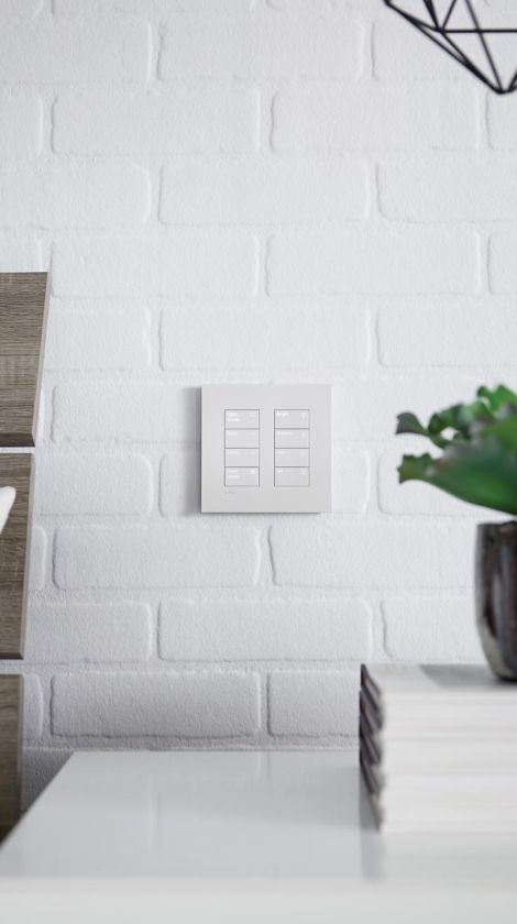 Lutron image of white keypad on wall